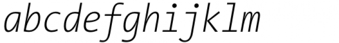 The Sans Mono Condensed ExtraLight Italic Font LOWERCASE