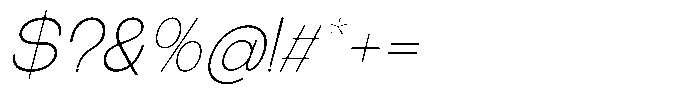 The Talk Extra Light Expanded Italic Font OTHER CHARS