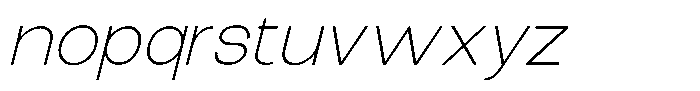 The Talk Extra Light Expanded Italic Font LOWERCASE