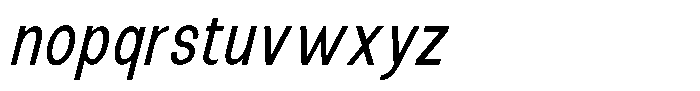 The Talk Medium Condensed Italic Font LOWERCASE