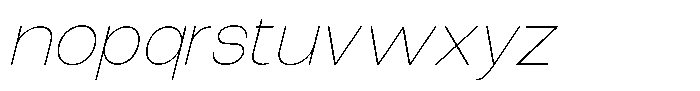 The Talk Thin Expanded Italic Font LOWERCASE