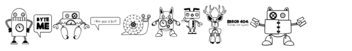 The Wild Robots Dingbat Font OTHER CHARS