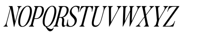 The Zondaya Gevola Condensed Italic Font UPPERCASE