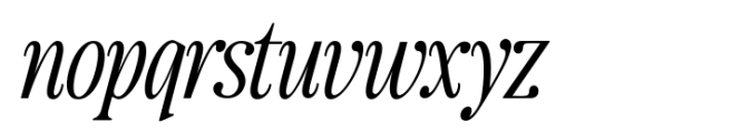 The Zondaya Gevola Condensed Italic Font LOWERCASE