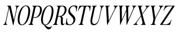 The Zondaya Gevola Condensed Oblique Font UPPERCASE