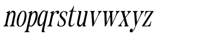 The Zondaya Gevola Condensed Oblique Font LOWERCASE