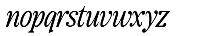 The Zondaya Gevola Contrast Italic Font LOWERCASE