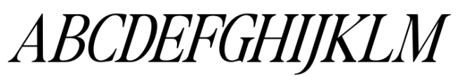 The Zondaya Gevola Expanded Italic Narrow Font UPPERCASE