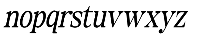 The Zondaya Gevola Expanded Oblique Contrast Font LOWERCASE