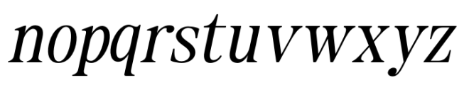 The Zondaya Gevola Expanded Oblique Font LOWERCASE