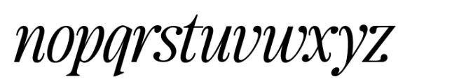 The Zondaya Gevola Italic Font LOWERCASE