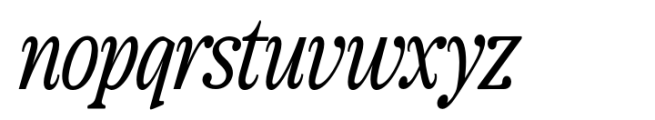The Zondaya Gevola Narrow Contrast Italic Font LOWERCASE