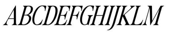 The Zondaya Gevola Narrow Italic Font UPPERCASE