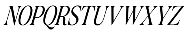 The Zondaya Gevola Narrow Italic Font UPPERCASE
