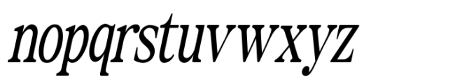 The Zondaya Gevola Oblique Contrast Narrow Font LOWERCASE