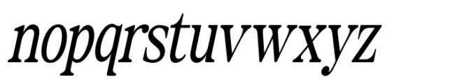 The Zondaya Gevola Oblique Contrast Font LOWERCASE