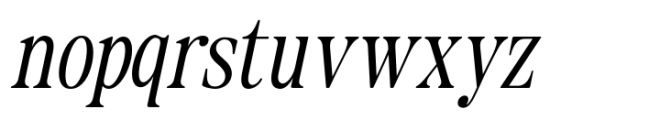 The Zondaya Gevola Oblique Narrow Font LOWERCASE