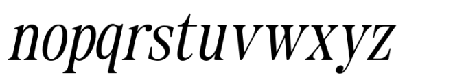 The Zondaya Gevola Oblique Font LOWERCASE