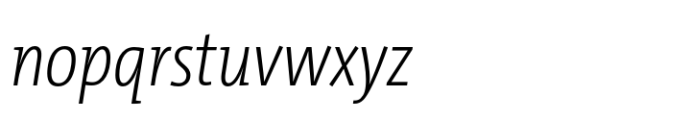 TheMix Condensed ExtraLight Italic Font LOWERCASE