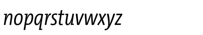TheMix Condensed SemiLight Italic Font LOWERCASE