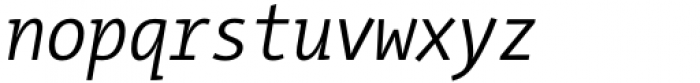 TheMix Mono Condensed SemiLight Italic Font LOWERCASE