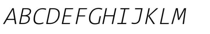 TheMix Mono ExtraLight Italic Font UPPERCASE