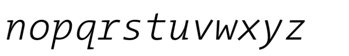 TheMix Mono Light Italic Font LOWERCASE
