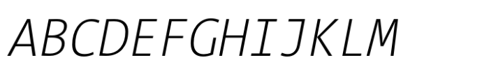 TheMix Mono SemiCondensed ExtraLight Italic Font UPPERCASE