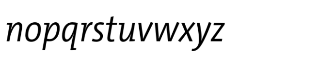 TheMix SemiCondensed SemiLight Italic Font LOWERCASE