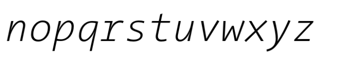 TheSans Mono ExtraLight Italic Font LOWERCASE