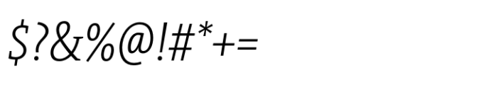 TheSerif Condensed ExtraLight Italic Font OTHER CHARS