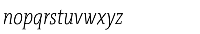 TheSerif Condensed ExtraLight Italic Font LOWERCASE