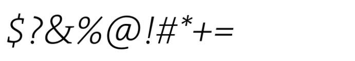 TheSerif ExtraLight Italic Font OTHER CHARS
