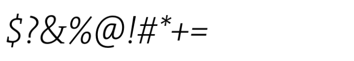 TheSerif SemiCondensed ExtraLight Italic Font OTHER CHARS