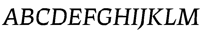 ThanatosVF DeckBookItalic Instance Font UPPERCASE