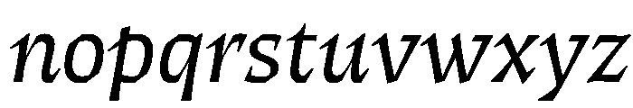 ThanatosVF DeckBookItalic Instance Font LOWERCASE