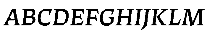ThanatosVF DeckItalic Instance Font UPPERCASE