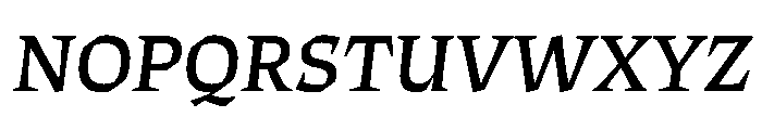 ThanatosVF DeckItalic Instance Font UPPERCASE