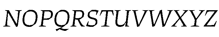 ThanatosVF DeckLightItalic Instance Font UPPERCASE