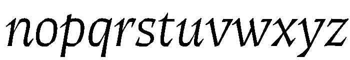 ThanatosVF DeckLightItalic Instance Font LOWERCASE