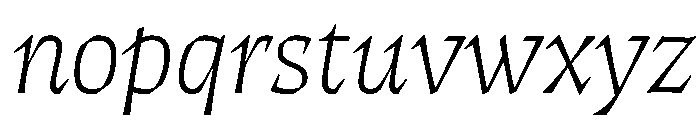 ThanatosVF DeckThinItalic Instance Font LOWERCASE