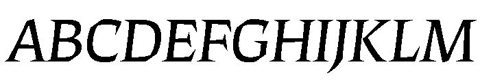 ThanatosVF DisplayBookItalic Instance Font UPPERCASE