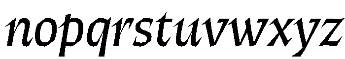 ThanatosVF DisplayBookItalic Instance Font LOWERCASE