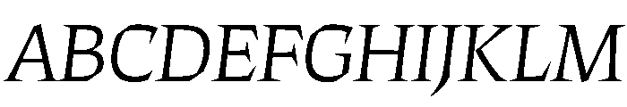 ThanatosVF DisplayLightItalic Instance Font UPPERCASE