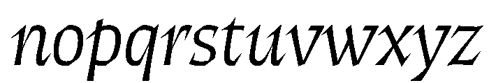 ThanatosVF DisplayLightItalic Instance Font LOWERCASE
