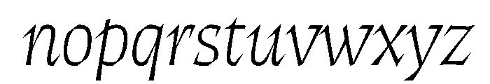 ThanatosVF DisplayThinItalic Instance Font LOWERCASE