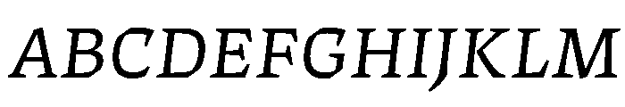 ThanatosVF TextBookItalic Instance Font UPPERCASE