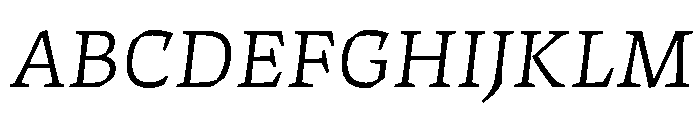 ThanatosVF TextLightItalic Instance Font UPPERCASE
