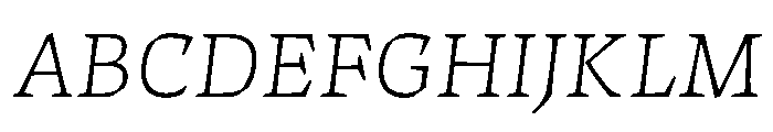 ThanatosVF TextThinItalic Instance Font UPPERCASE