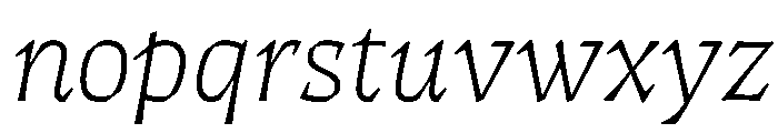 ThanatosVF TextThinItalic Instance Font LOWERCASE